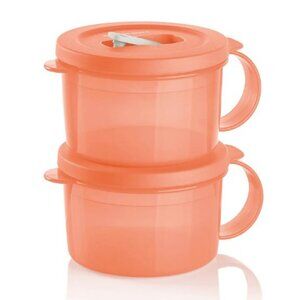 New set of 2 Tupperware soup mugs